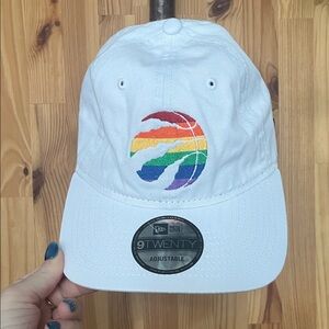 White Cap with Toronto Raptors Pride Logo